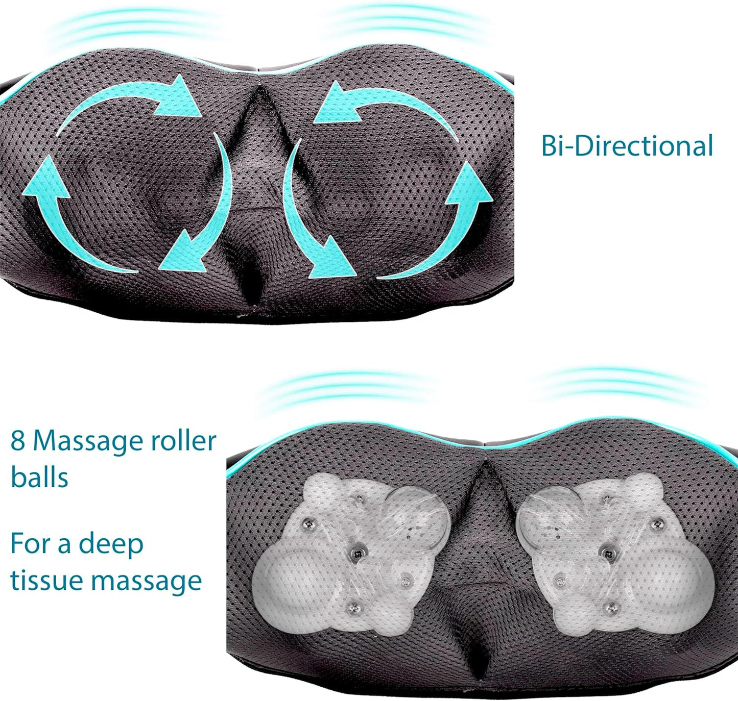 Shiatsu Neck and Back Massager with Heat - Deep Kneading Pillow for Massage - Electric Full Body Massager
