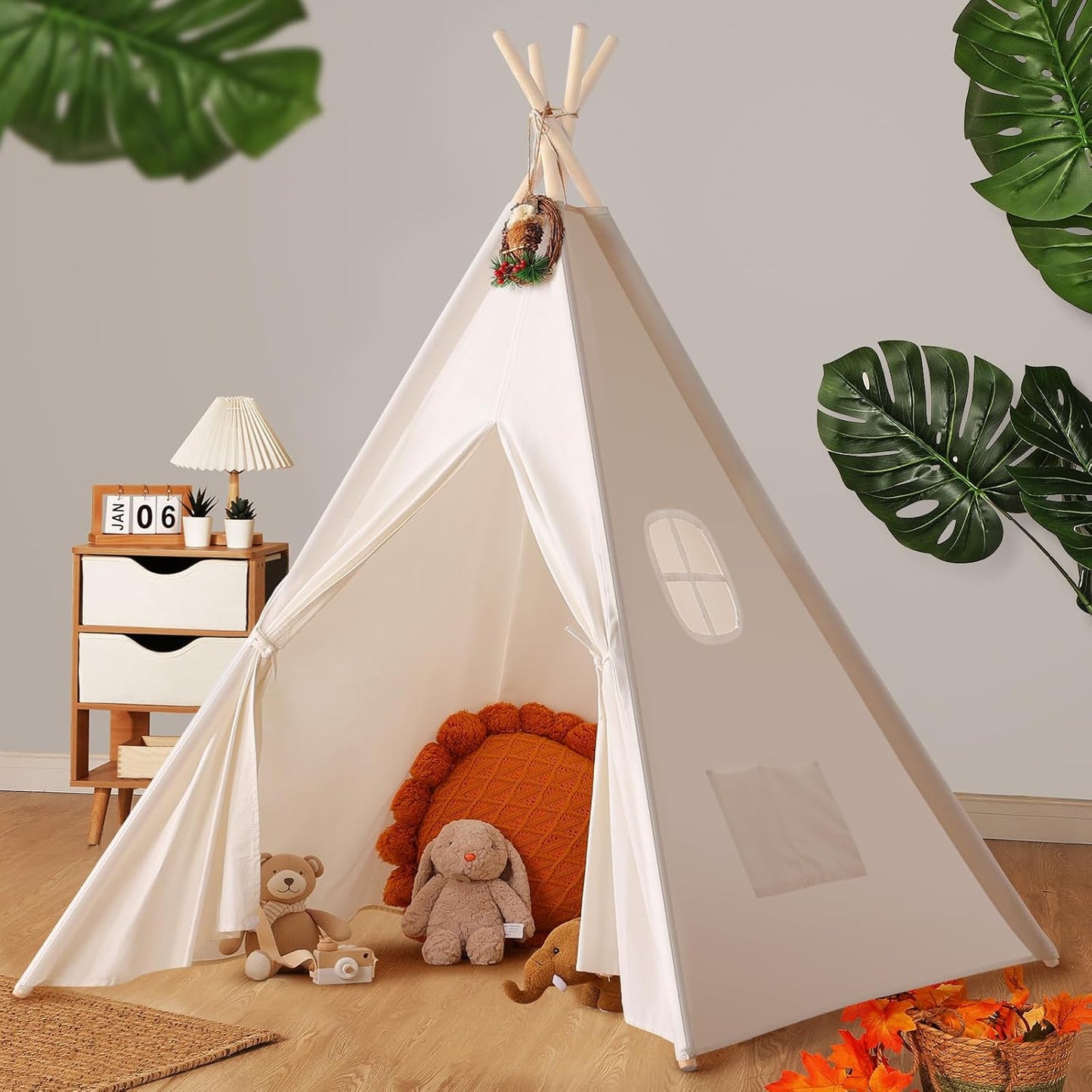 "✨ Adventure Awaits! 🌟 Let your little ones explore with our Natural Canvas Teepee Tent! Perfect for indoor & outdoor fun! 🏕️🎉 #KidsPlay #ToysForKids #TeeepeeTent"