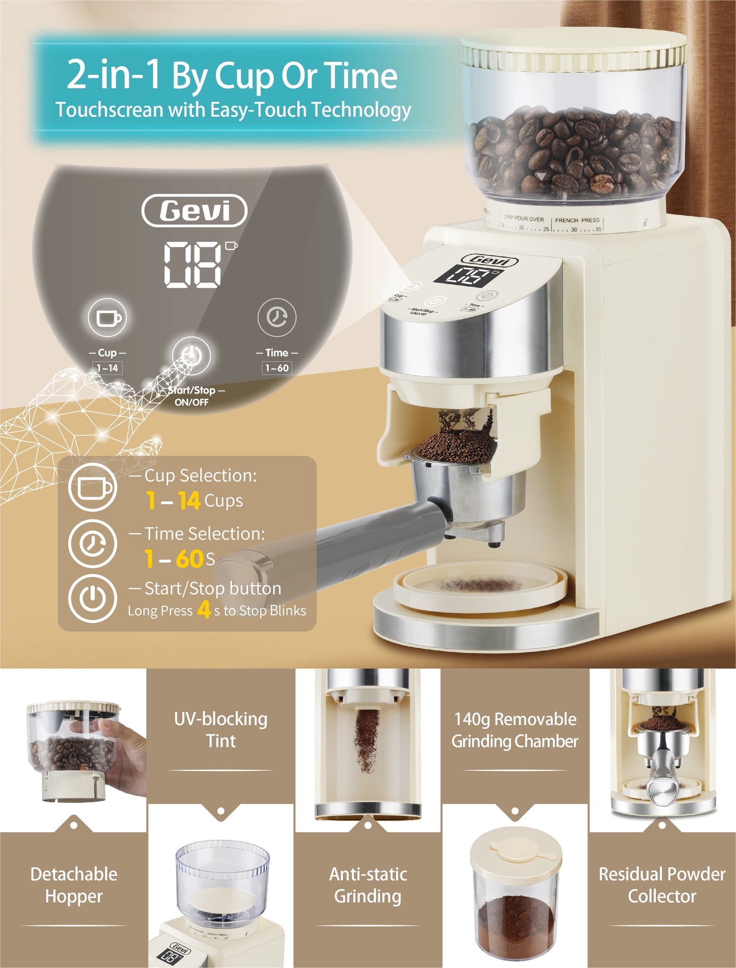 20 Bar Professional Espresso Machine with 35 Precise Grind Settings Burr Coffee Grinder