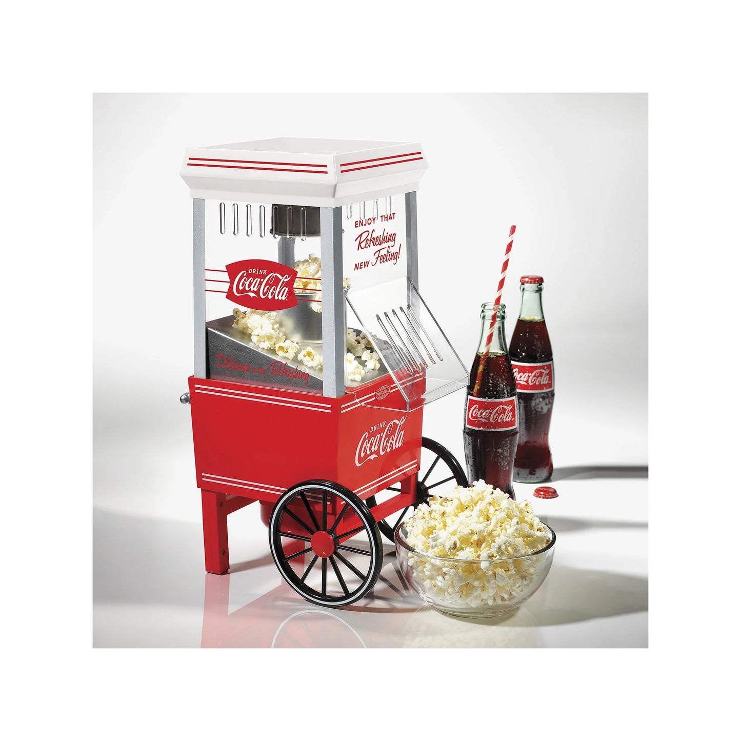 Coca-Cola 12-Cup Hot Air Popcorn Maker, Red, OFP501COKE