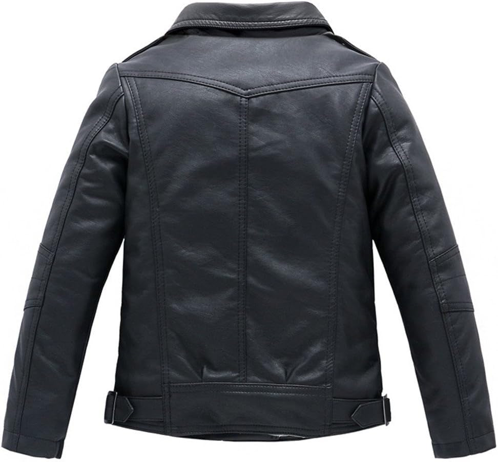 Children Collar Motorcycle Faux Leather Coats Kids Bomber PU Soft Leather Jackets