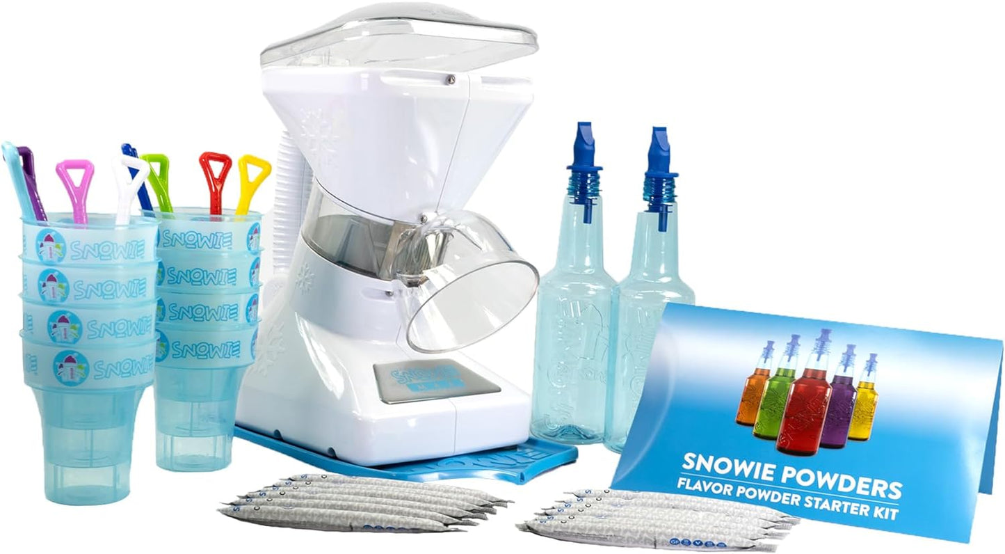 Treat to the max with the Little Max Snow Cone Machine- Summer fun year round! -Premium Shaved Ice Maker, with Powder Sticks Syrup Mix, Entrepreneur Kit