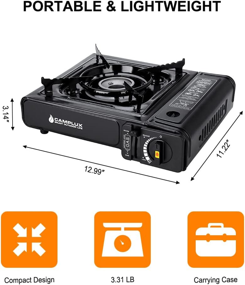 Dual Fuel Propane & Butane Stove with Carrying Case, Portable Camping Stoves with CSA Certification