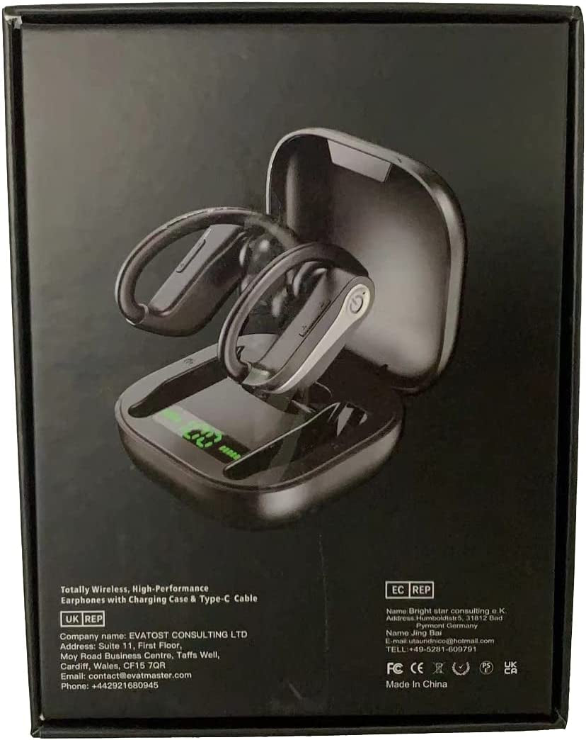 Wireless Earbuds, Bluetooth 5.1 Headphones Sport Wireless Earphones in Ear Noise Cancelling Earbuds with Mic Deep Bass Sport Earhooks IP7 Waterproof 40H Playtime Headset for Running Sport Gym-New Ver.