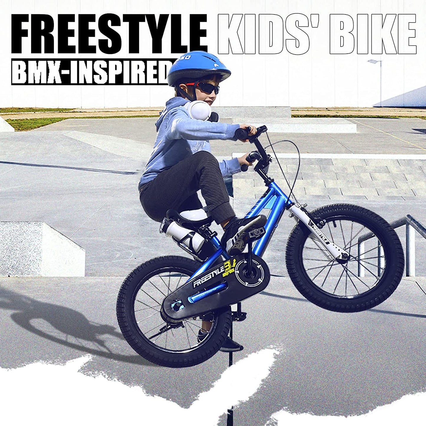 Freestyle Kids Bike 12 14 16 18 Inch Sport Bicycle for Boys Girls Ages 3-10 Years, Multiple Color Options