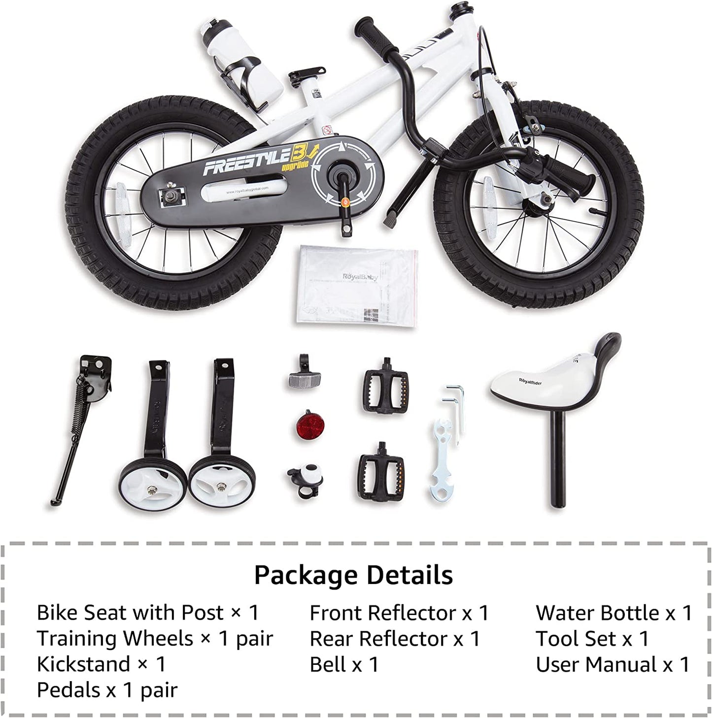 Freestyle Kids Bike 12 14 16 18 Inch Sport Bicycle for Boys Girls Ages 3-10 Years, Multiple Color Options