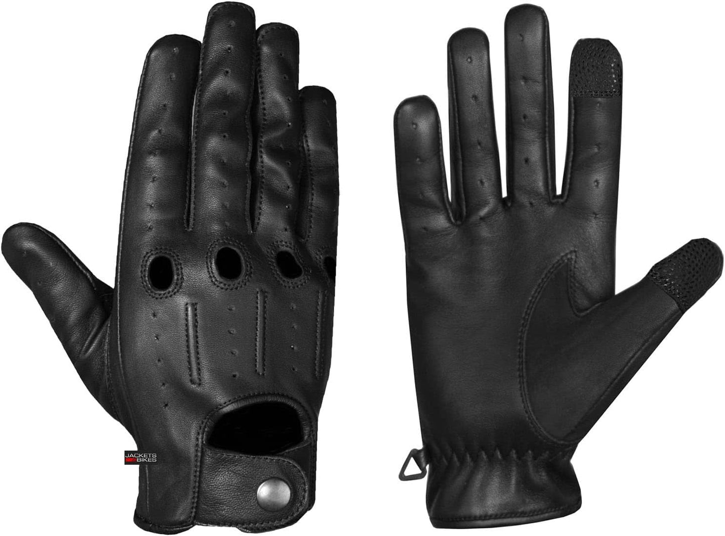 Mens Transporter Genuine Lambskin Aniline Leather Driving Gloves Ventilated