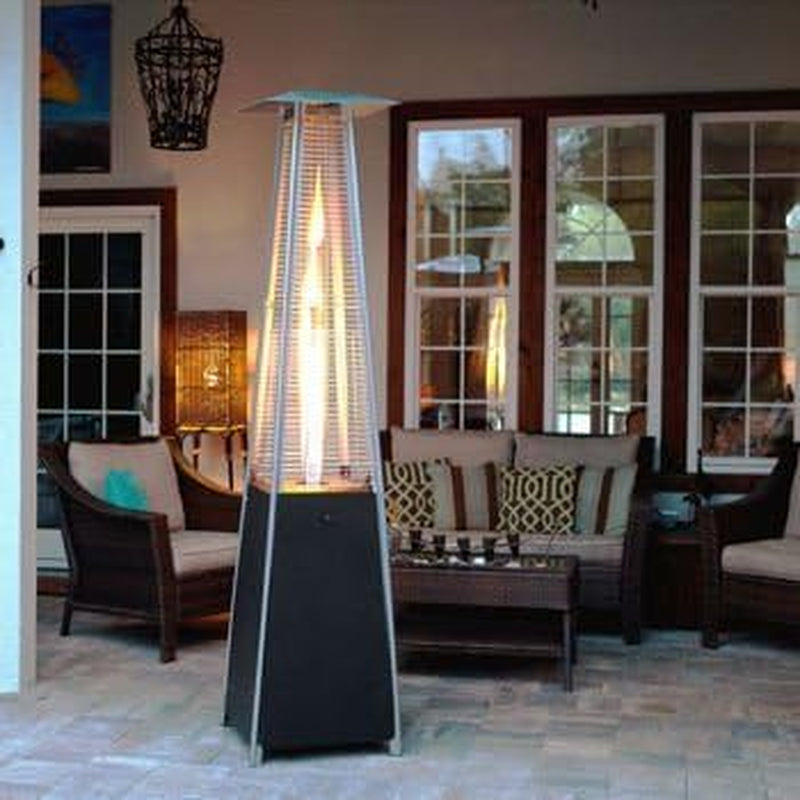 Resort Model 40,000 BTU Pyramid Glass-Tube Flame Patio Heater in Matte-Mocha Finish (Propane)