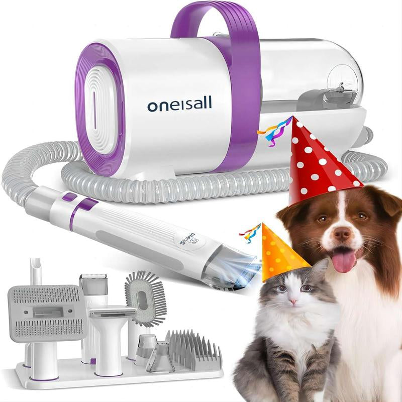 Transform Your Pet's Grooming Routine with the Oneisall Dog Hair Vacuum & Grooming Kit - Complete with Clipper, Nail Grinder, and 7 Essential Tools!