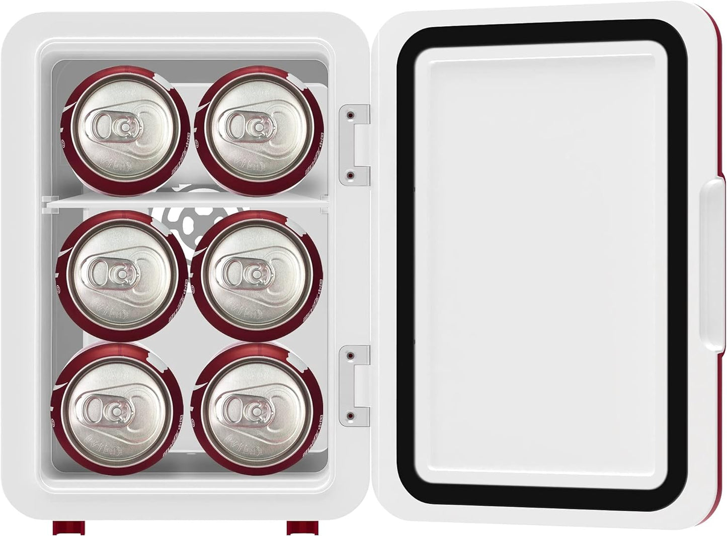 MIS135DRP DR. Pepper Mini Portable Compact Personal Fridge Cooler, 4 Liter Capacity, 6 Cans, Makeup, Skincare, Freon-Free & Eco Friendly, Maroon