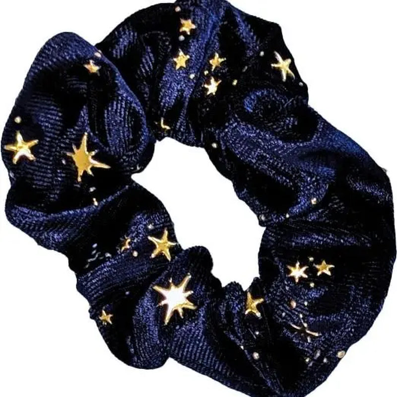 Velvet Hair Scrunchie with Sparkly Stars - Available in 3 Colors