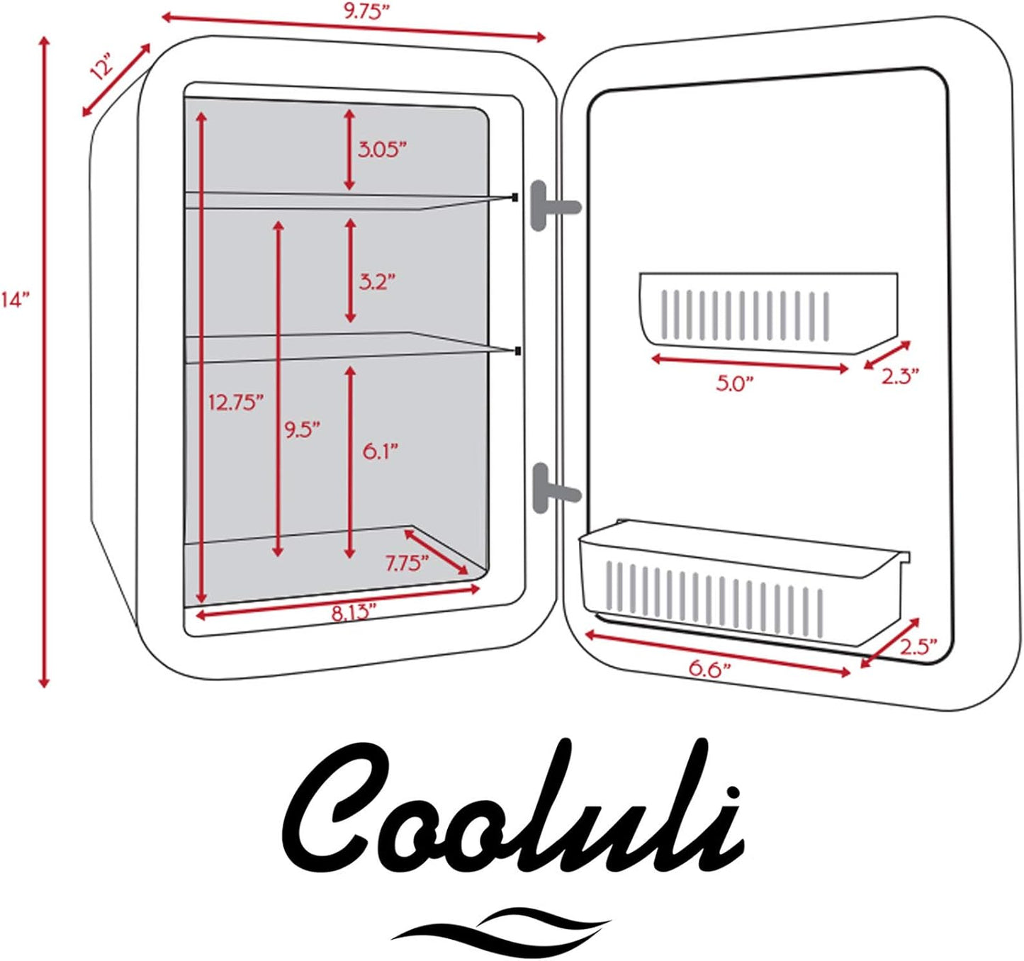 15L Mini Fridge for Bedroom - Car, Office Desk & College Dorm Room - 12V Portable Cooler & Warmer for Food, Drinks, Skincare, Beauty, Makeup & Cosmetics - AC/DC Small Refrigerator (White)