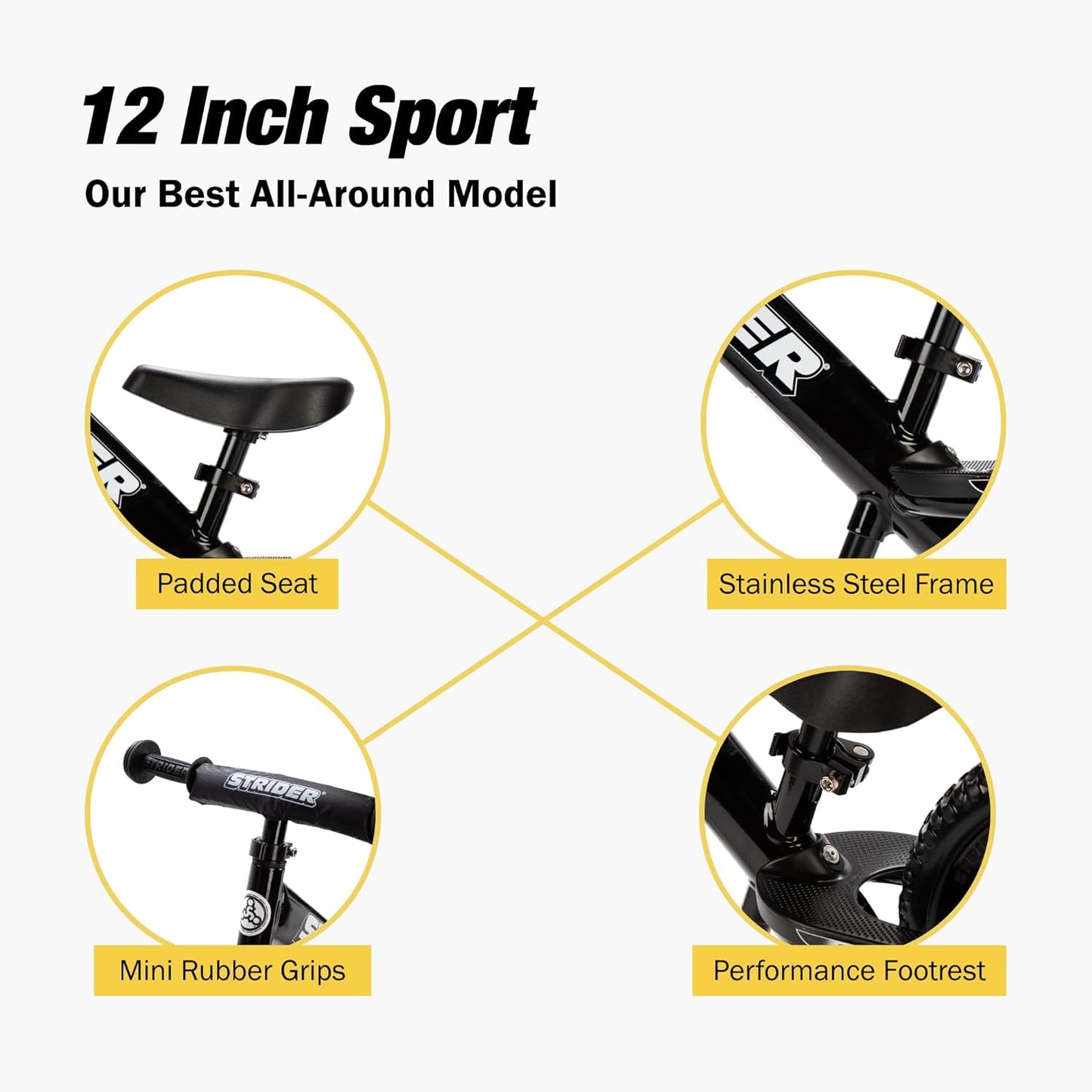 π΄ββοΈ Get your little ones rolling with our 12" No-Pedal Balance Bike! Perfect for kids aged 1-4, it features a comfy padded seat, safety pad, and flat-free tires! Easy assembly and adjustments = more fun, less hassle! π #KidsBike #BalanceBike #SafetyFirst