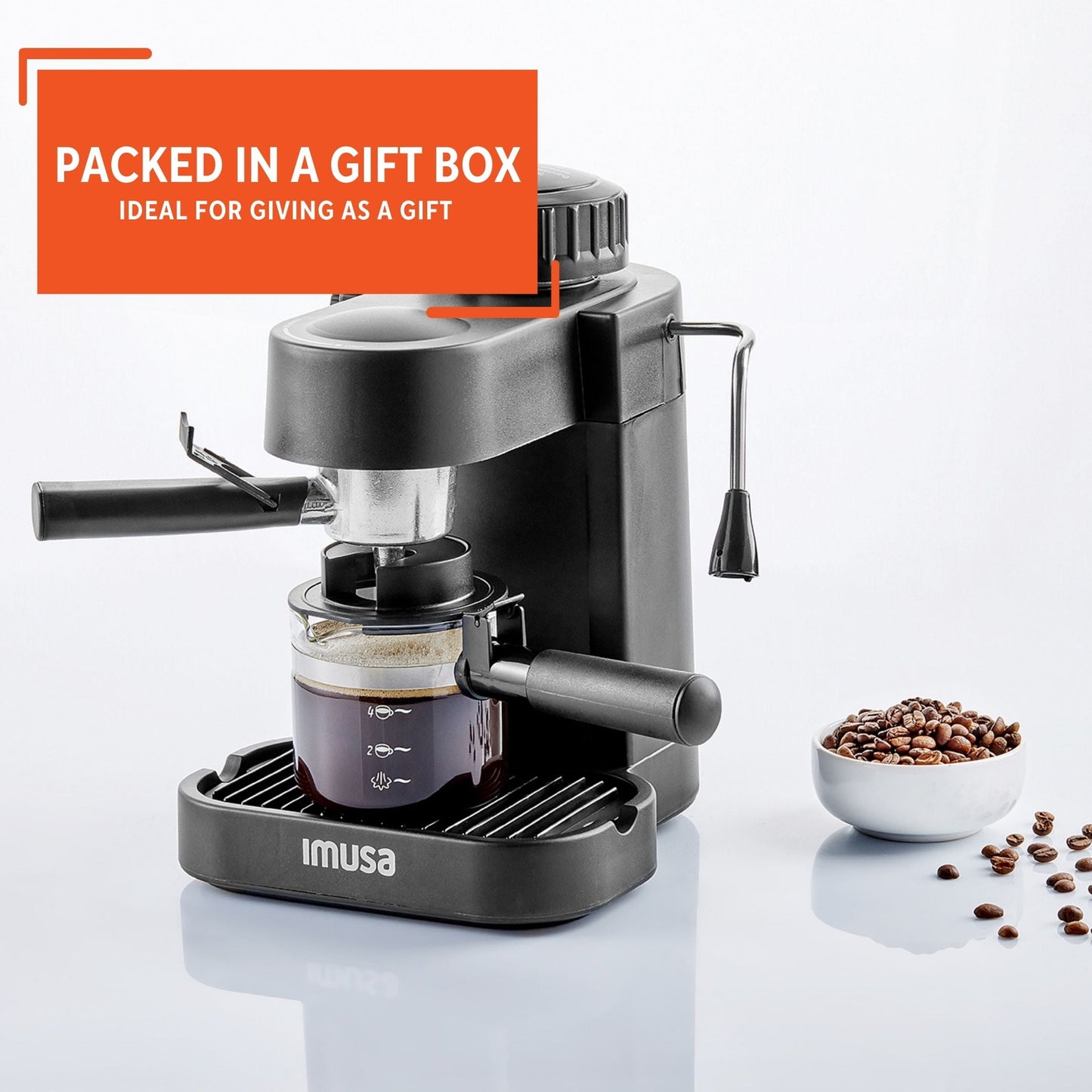 4 Cup Capacity Electric Espresso/Cappuccino Maker 800 Watts - Black, New