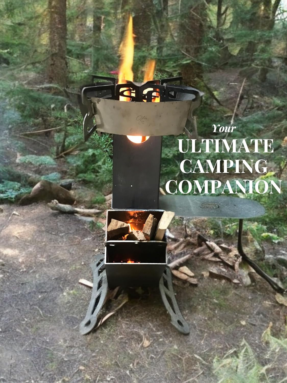 Rocket Stove Patrol, Camp Rocket Stove Wood Burning Portable Stove W/Travel Case, Collapsible Backpacking Wood Stove, Rocket Camp Stove, Outdoor Cooking Stove Estufa De Leña Para Cocinar