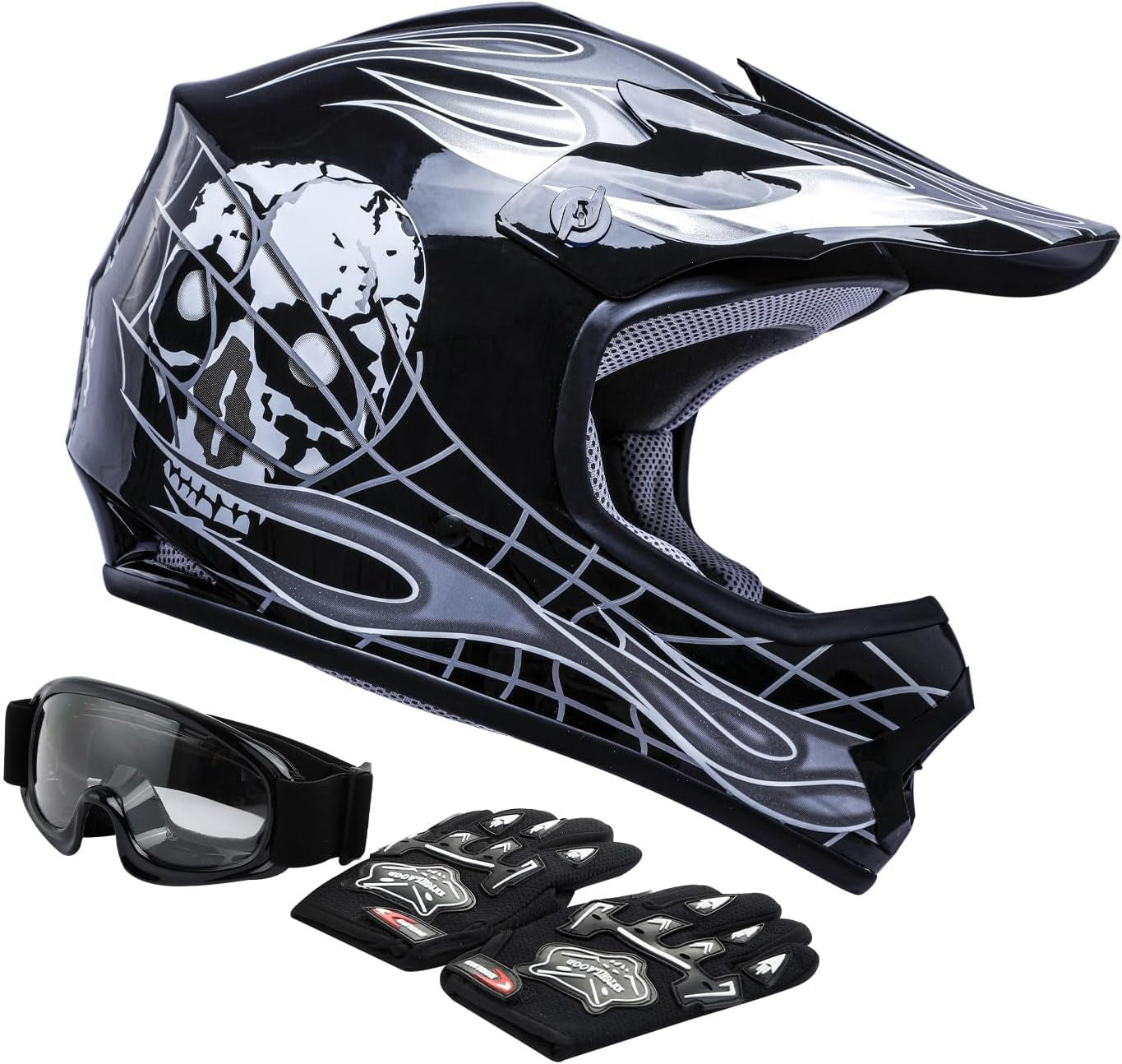DOT Youth Kids Motorcycle Motocross ATV Helmets Offroad Street Dirt Bike Full Face Helmet