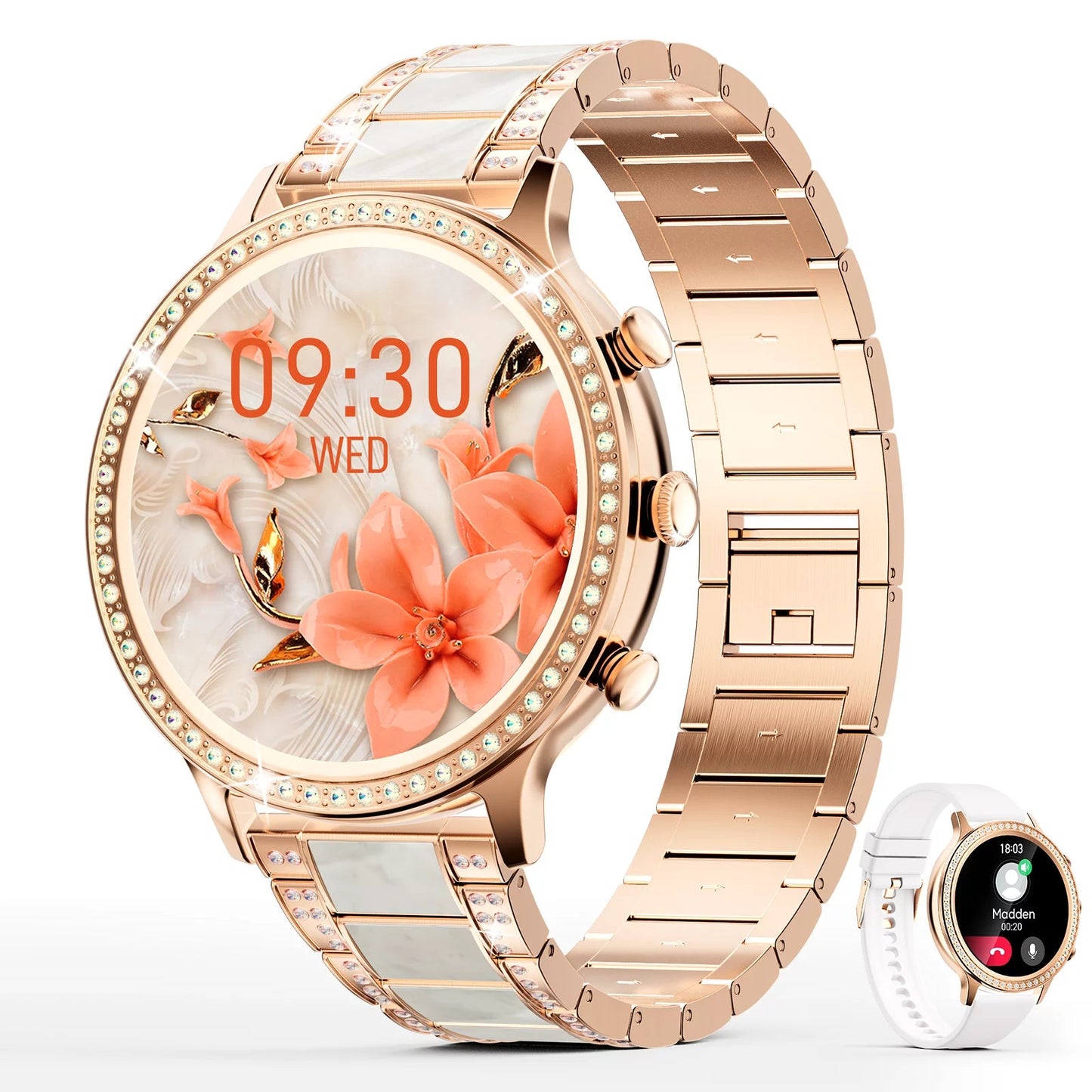 Shine Bright with Our Stylish Gold Smart Watch for Women – Stay Connected with Calls, Texts, and Camera! Perfect for Android Lovers! 💖📱✨