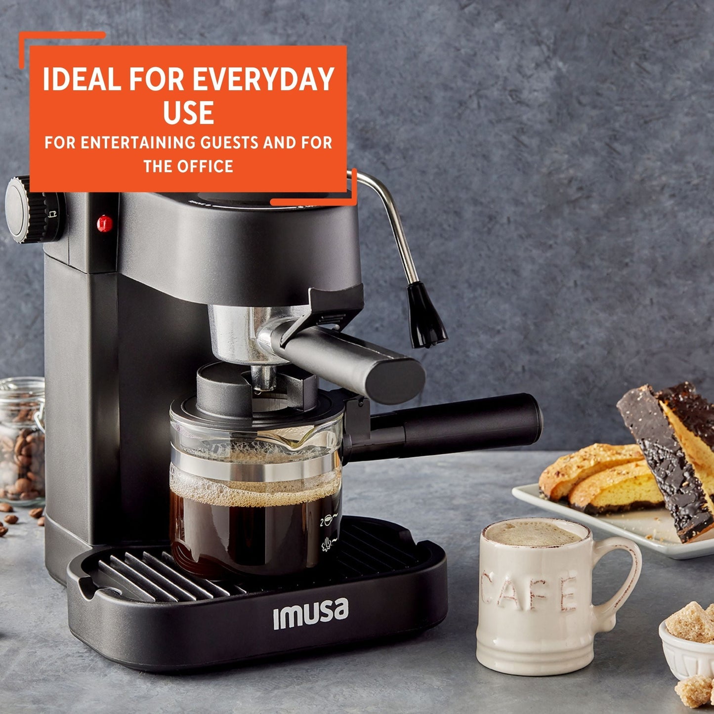 4 Cup Capacity Electric Espresso/Cappuccino Maker 800 Watts - Black, New