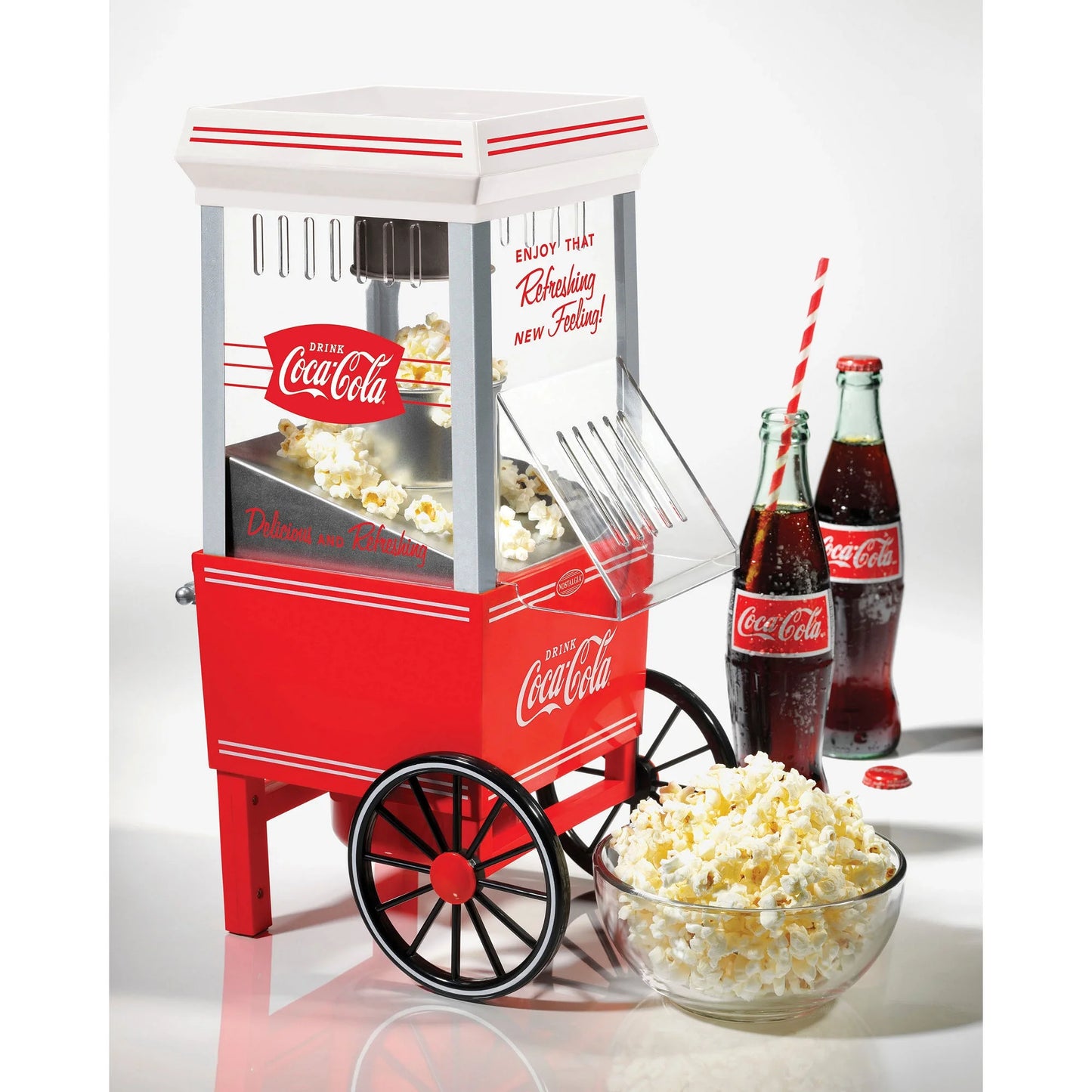 Coca-Cola 12-Cup Hot Air Popcorn Maker, Red, OFP501COKE