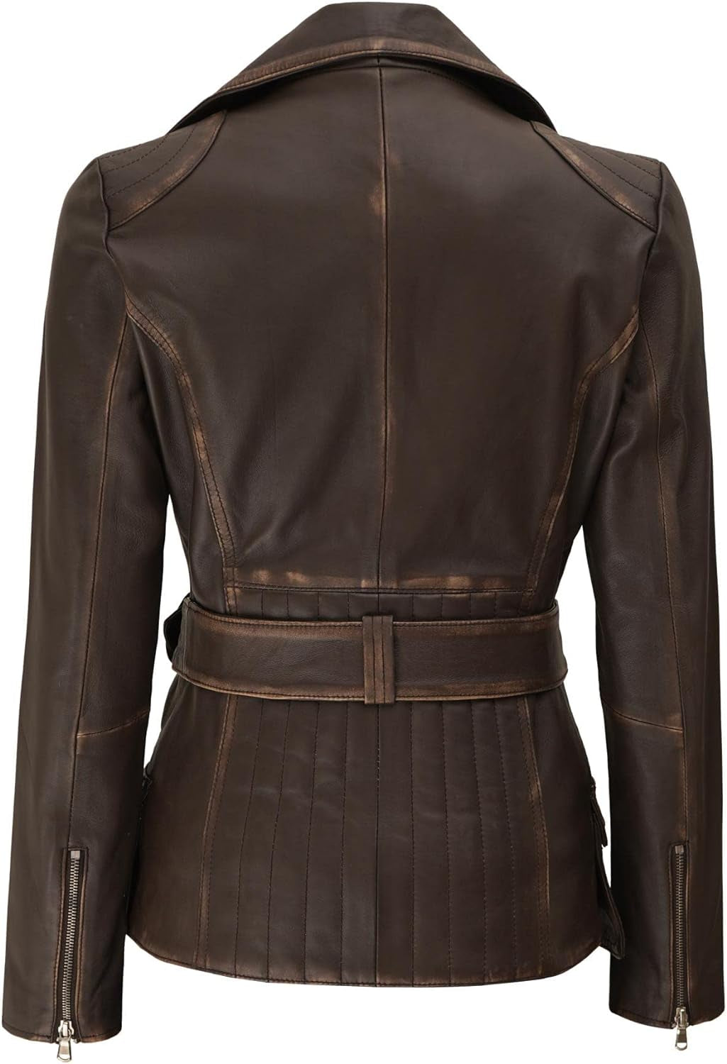 Leather Jacket Women - Real Lambskin Long Womens Leather Jacket