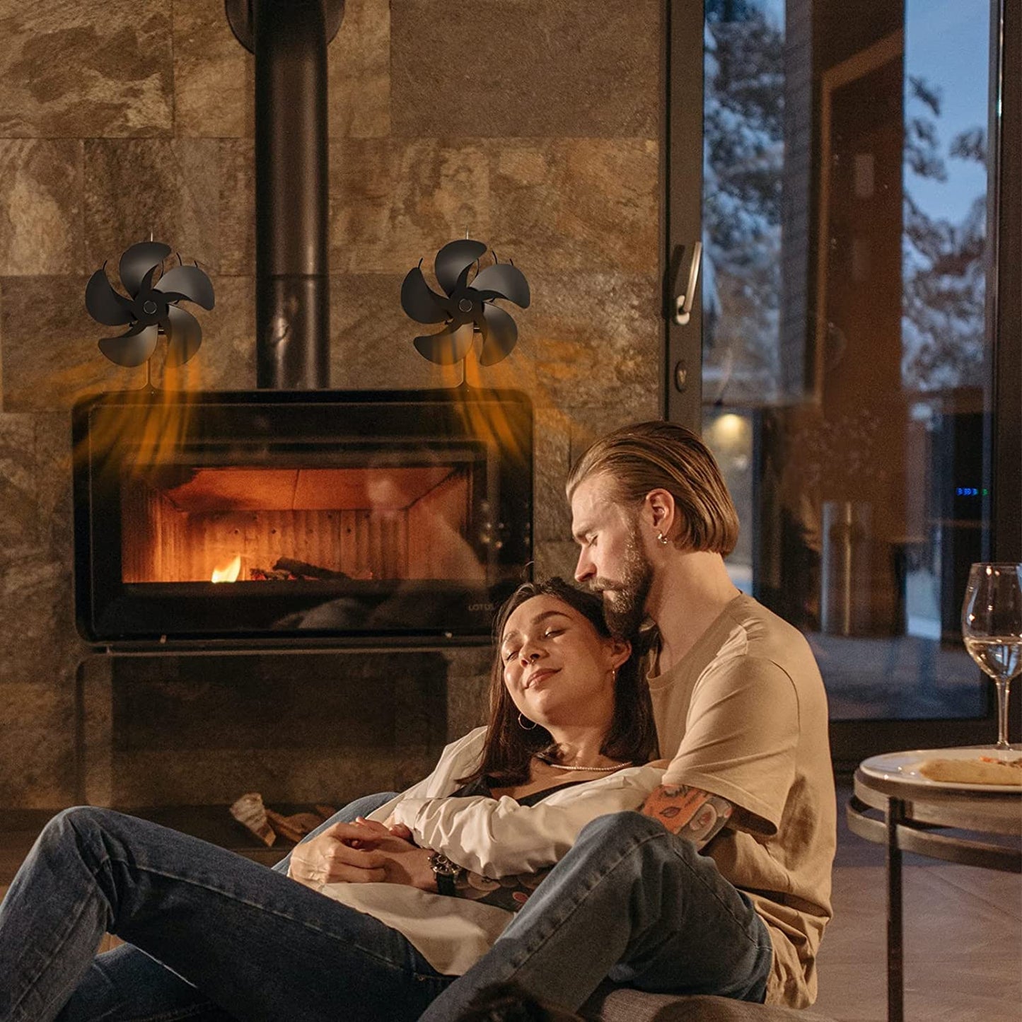 Wood Stove Fan Heat Powered, 5 Blades Non Electric Ecofan, Thermoelectric Fireplace Cocoon Fans for Log/Wood/Pellet Buring Stoves, save Fuel&Efficient Heat Transfer