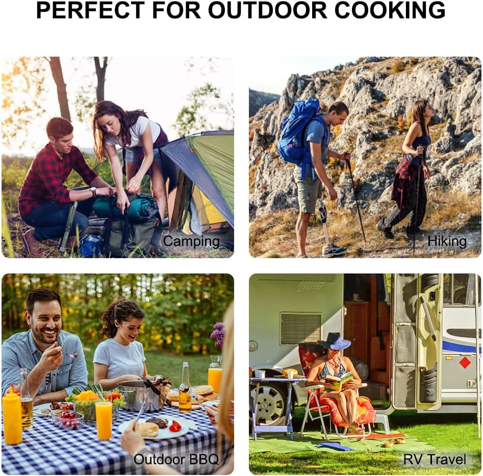Dual Fuel Propane & Butane Stove with Carrying Case, Portable Camping Stoves with CSA Certification