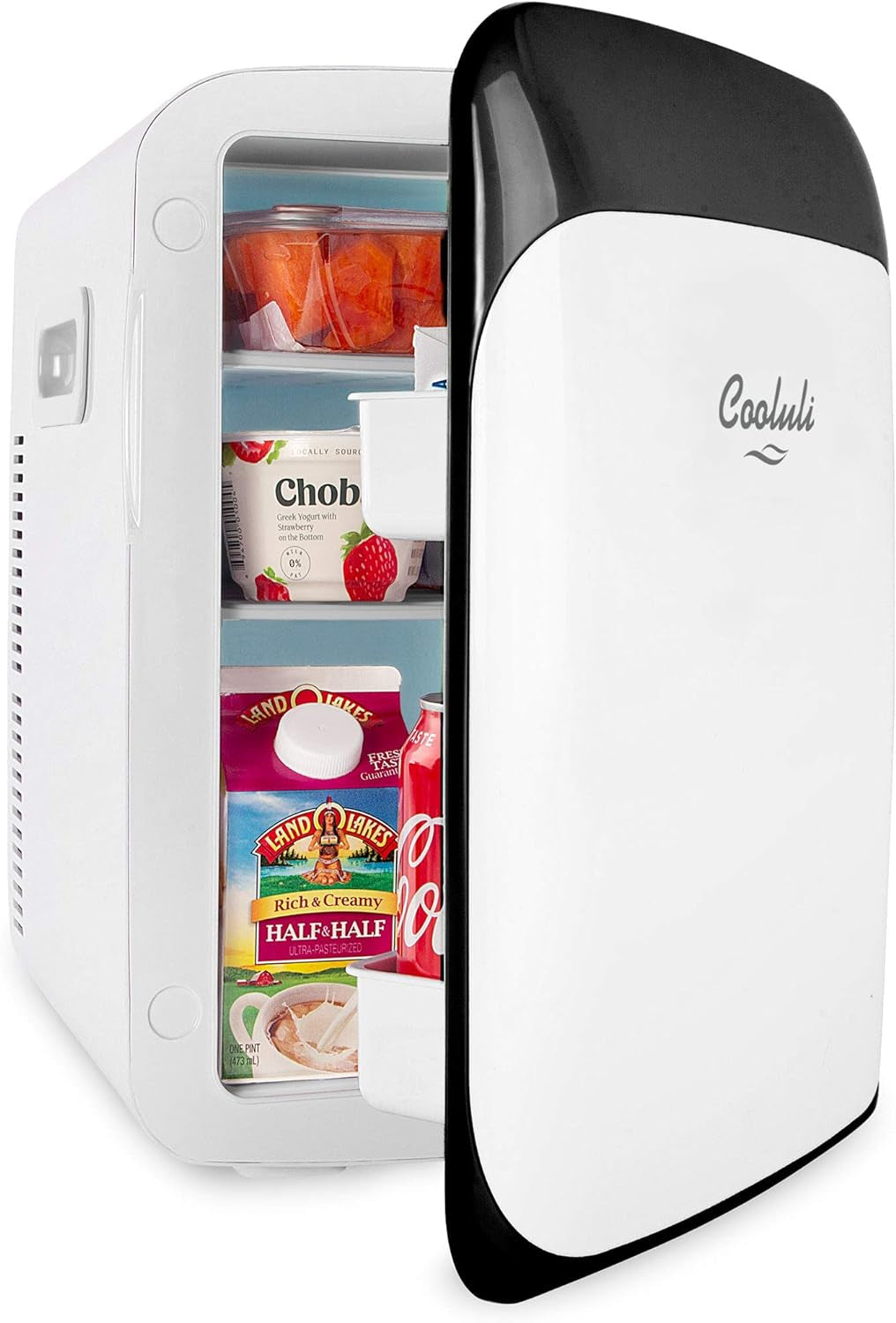 15L Mini Fridge for Bedroom - Car, Office Desk & College Dorm Room - 12V Portable Cooler & Warmer for Food, Drinks, Skincare, Beauty, Makeup & Cosmetics - AC/DC Small Refrigerator (White)