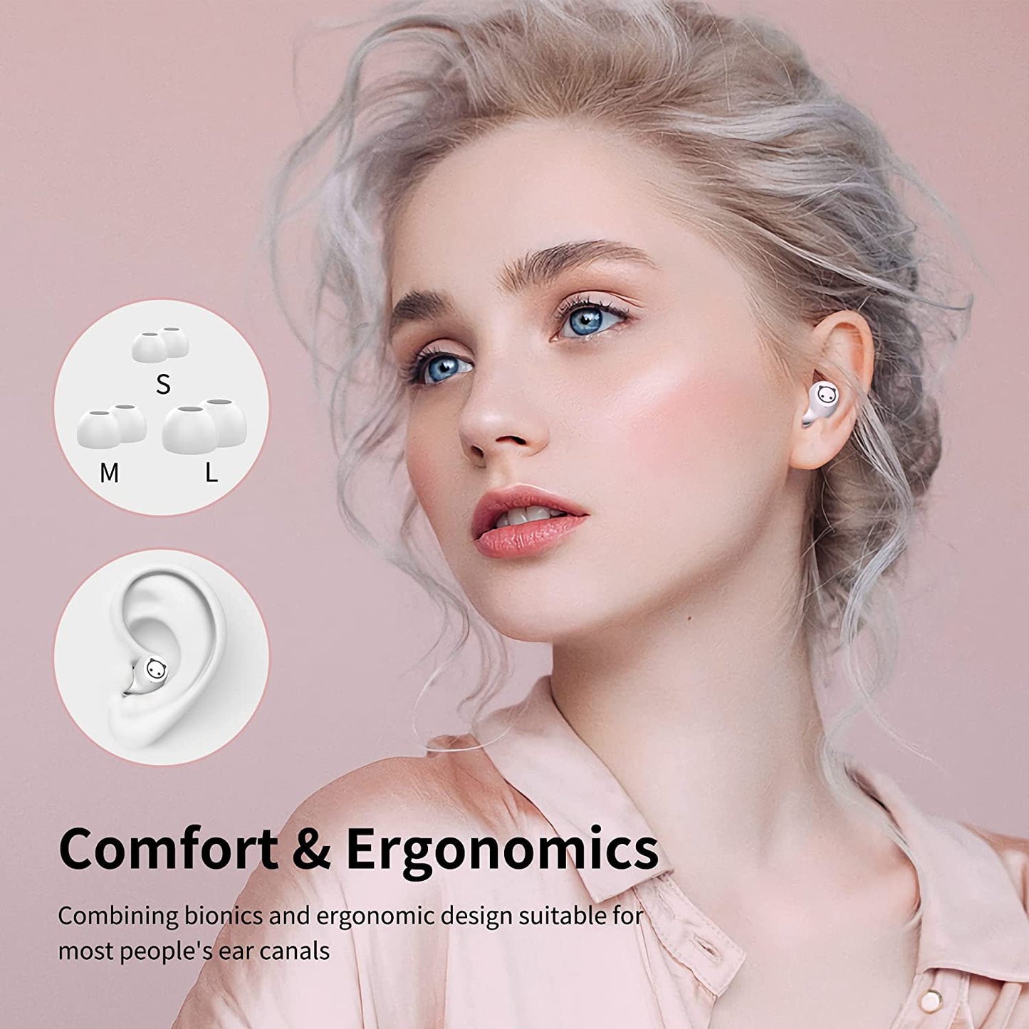 Wireless Earbuds,Cartoon Wireless Bluetooth 5.0 Headset Built-In Mic,Cute Panda Earbuds,Ipx5 Waterproof Headphones,Wireless Sports Earphones,36H Playtime Hifi Stereo Deep Bass Earbuds