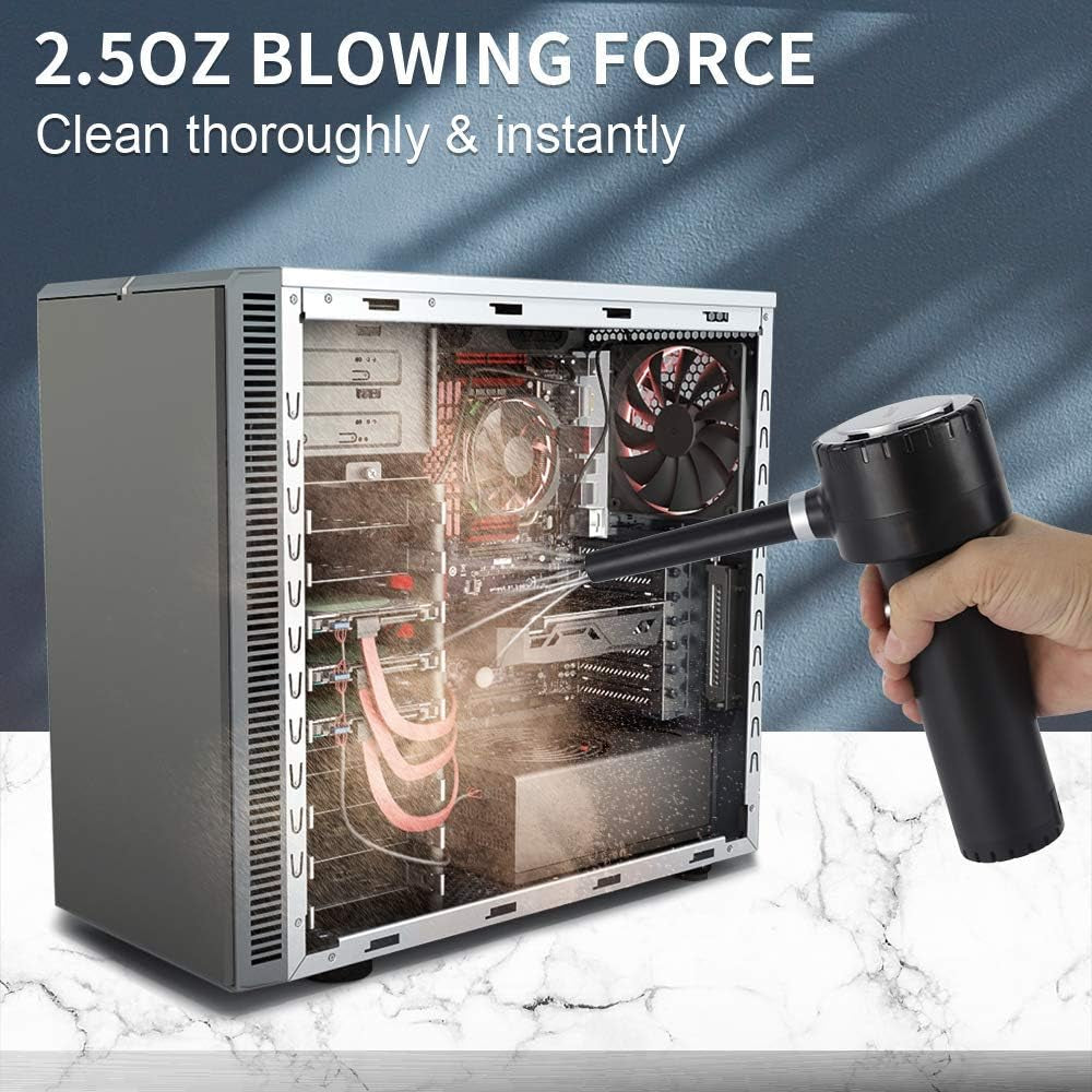 Compressed Air Duster, Electronic Air Duster, Portable 45000 RPM Cordless Dust Blower, 6000Mah Battery Air Can Duster, Powerful Computer Keyboard Cleaning Air Spray, Rechargeable Electric Canned Air