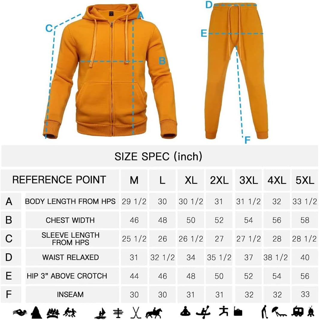 Tracksuit Mens, Track Jackets and Pants 2 Piece Outfit