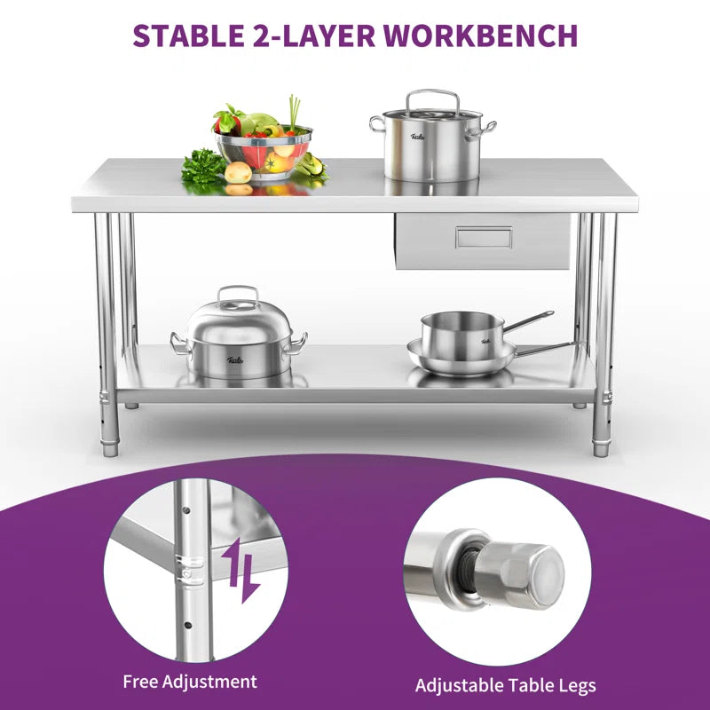 Stainless Steel 31.4'' H Work Table
