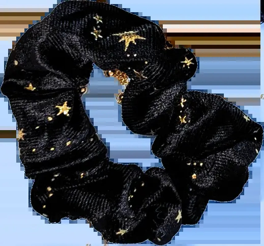 Velvet Hair Scrunchie with Sparkly Stars - Available in 3 Colors