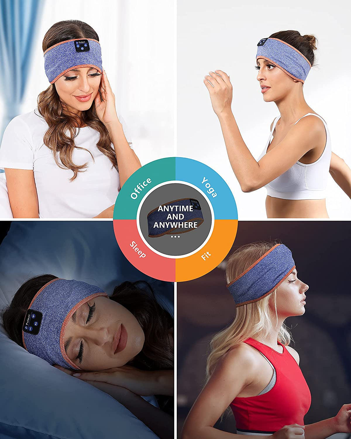 Sleeping Headphones Bluetooth Headband, Soft Sleep Headphones Comfortable Sleep Headband,Long Time Play Sleep Earbuds with Built in Speakers Perfect for Sleep,Workout,Running,Yoga,Travel