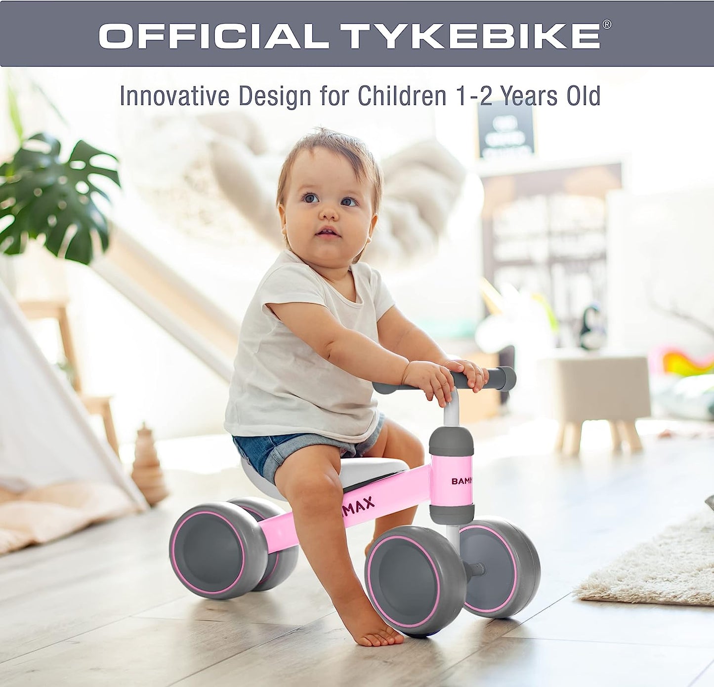🚴♂️✨ Tykebike® Balance Bike for Little Adventurers! Perfect for toddlers 1-2 years! Lightweight, easy-glide wheels, and safer steering for indoor & outdoor fun! 🌟👶 #ToddlerFun #BalanceBike
