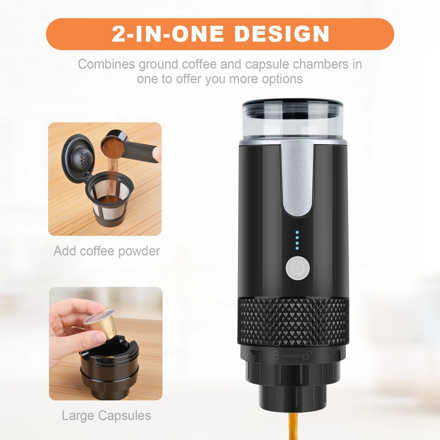 Portable Coffee Maker Single Serve Coffee Maker Mini Espresso Machine Reusable Coffee Filter