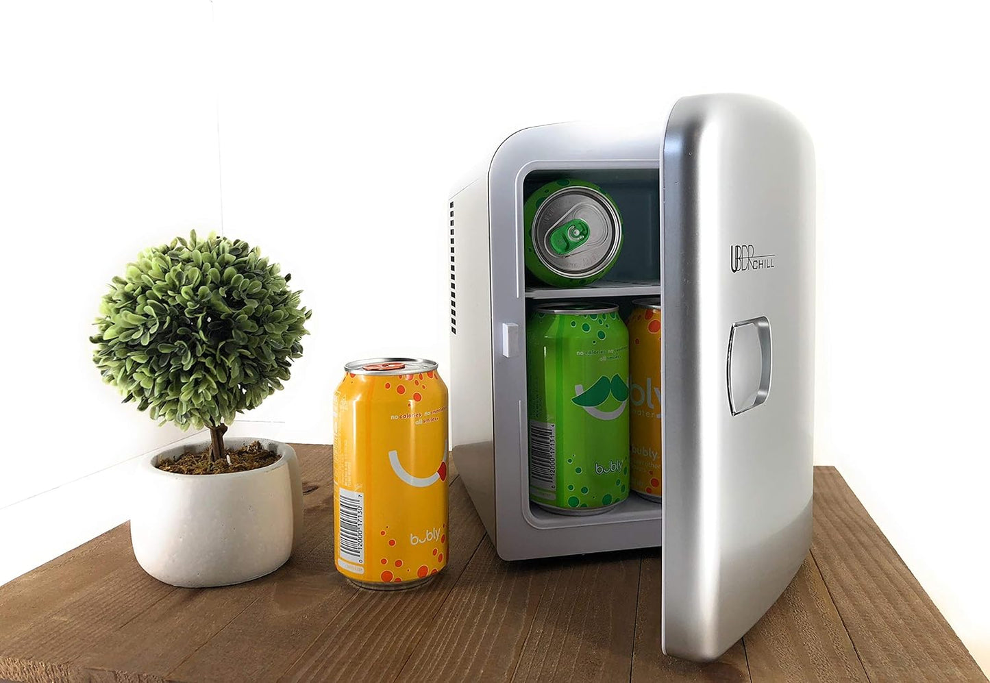 Mini Fridge for Beauty, Skin Care, Makeup, Cosmetics Storage-6 Can Capacity Portable Refrigerator Cooler and Warmer-Thermoelectric Technology-For Bedroom, Office, Dorm or Car