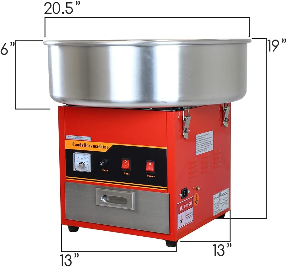 Large Commercial Cotton Candy Machine Party Candy Floss Maker Red