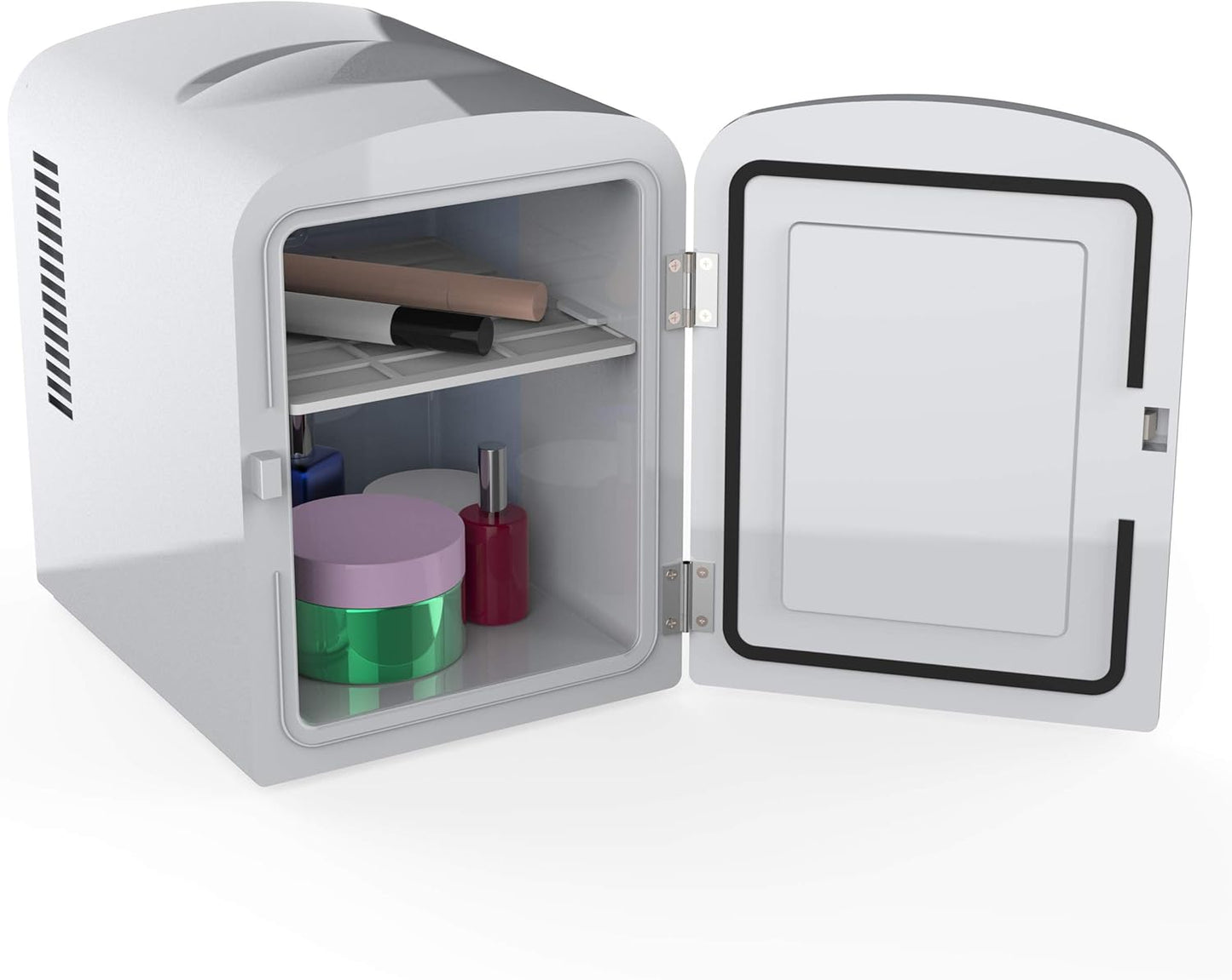 Mini Fridge for Beauty, Skin Care, Makeup, Cosmetics Storage-6 Can Capacity Portable Refrigerator Cooler and Warmer-Thermoelectric Technology-For Bedroom, Office, Dorm or Car