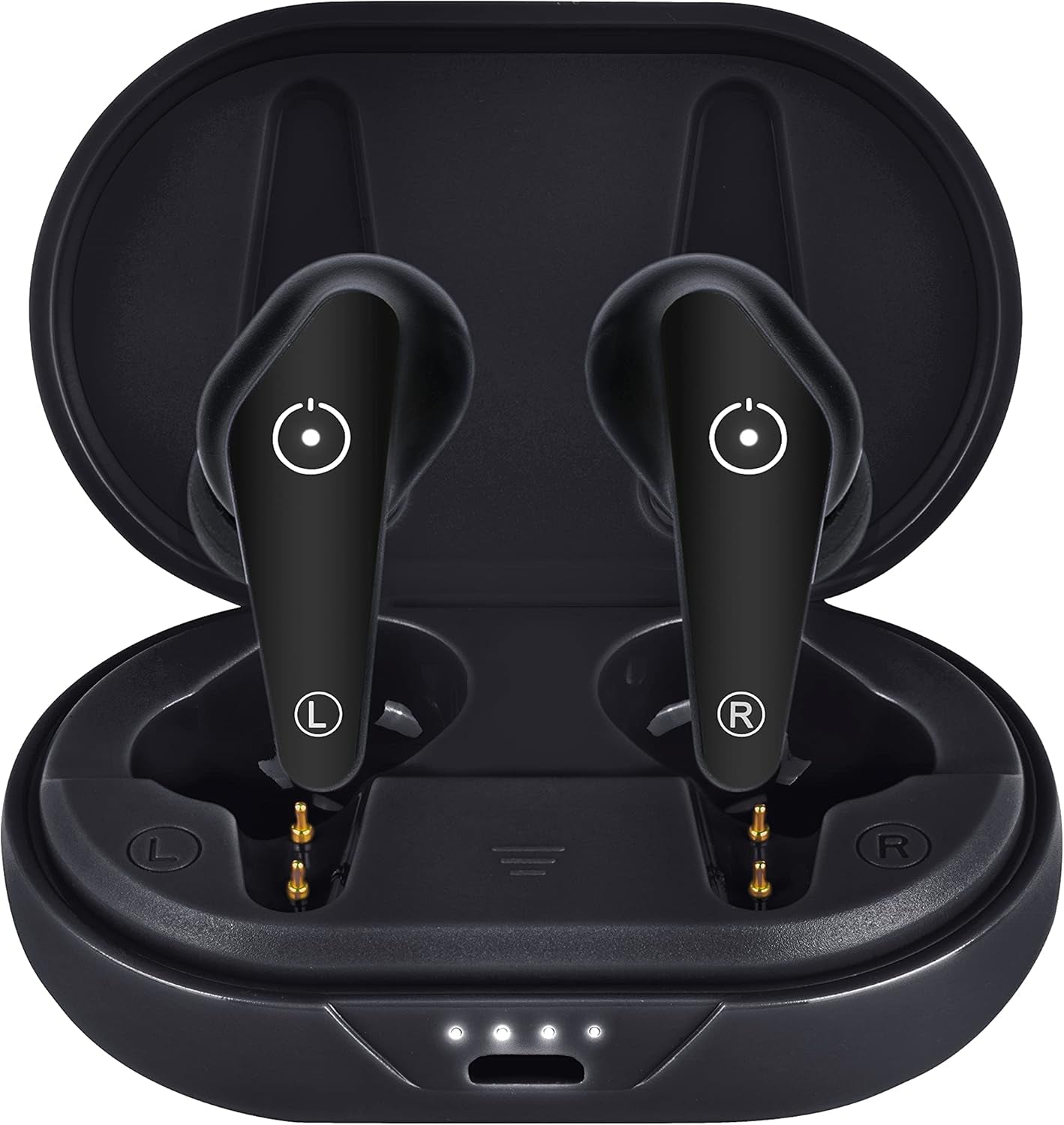 Heavy Duty Premium Sound Noise Canceling Earbuds - Bluetooth 5.0 Waterproof Touch Control Wireless Headphones with Charging Case (Black)