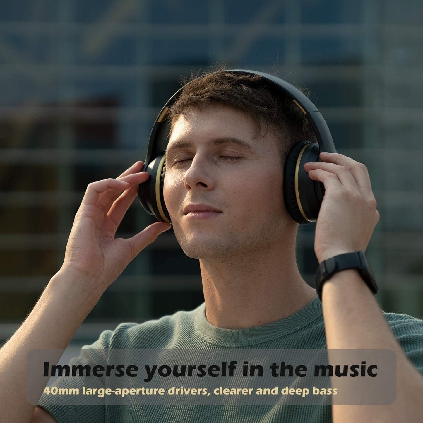 NC15 Noise Cancelling Headphones Bluetooth Over-Ear Headset with Mic for Teens, Adults Online Class/Home Office/Tv/Pc/Phone