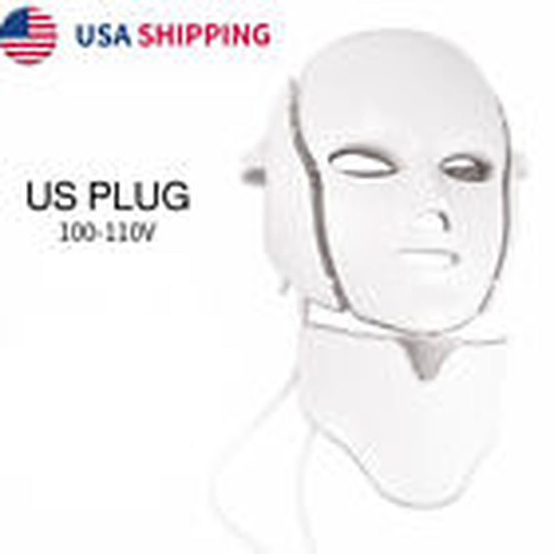 7 Colors LED Light Photon Face Neck Mask Rejuvenation Skin Wrinkles Therapy Mask