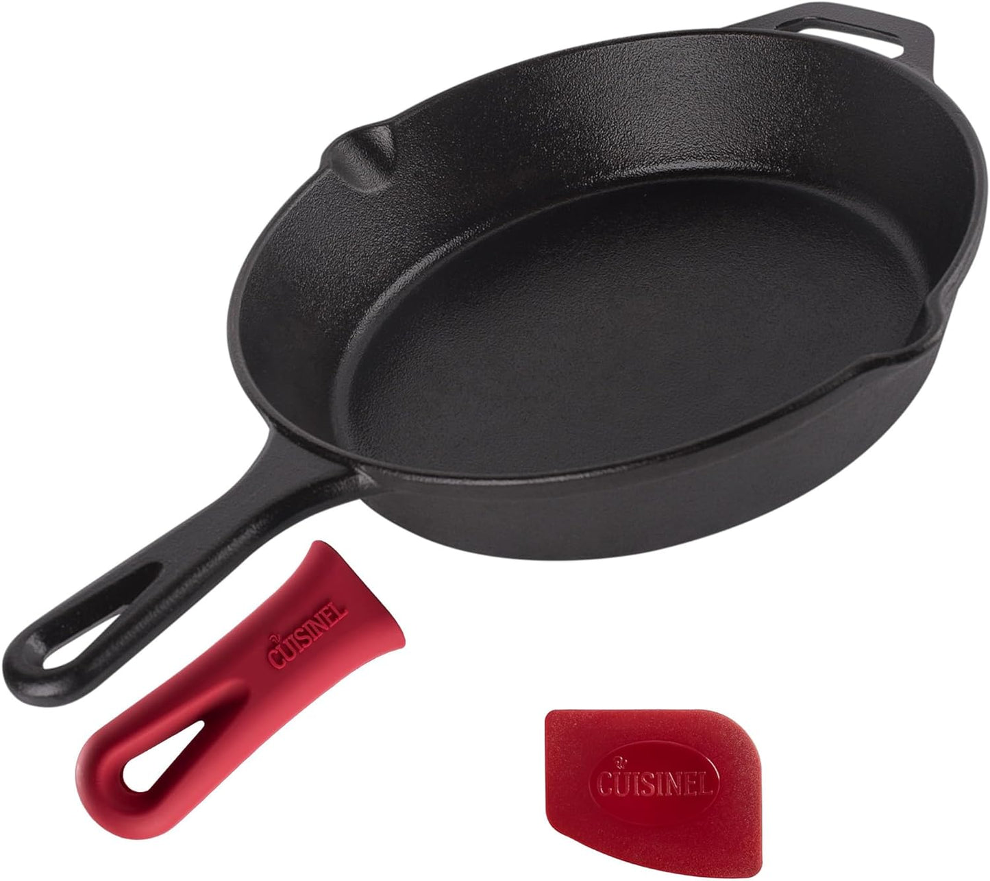 "Ultimate Cast Iron Skillets Set - Pre-Seasoned 12", 10", & 8" Frying Pans with Silicone Grip Covers - Versatile Cookware for Indoor/Outdoor Cooking, BBQ, Oven, and More!"