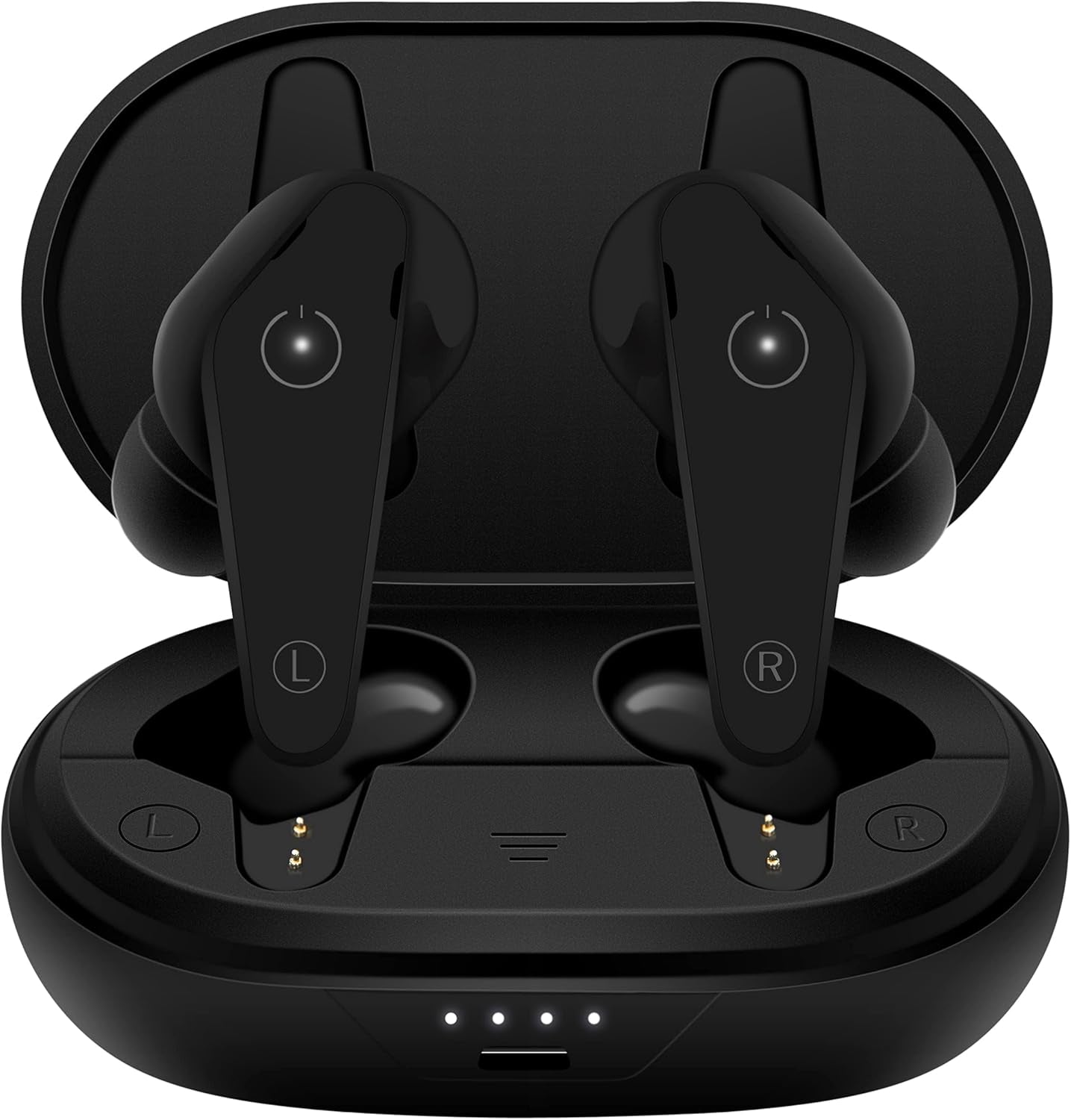 Heavy Duty Premium Sound Noise Canceling Earbuds - Bluetooth 5.0 Waterproof Touch Control Wireless Headphones with Charging Case (Black)