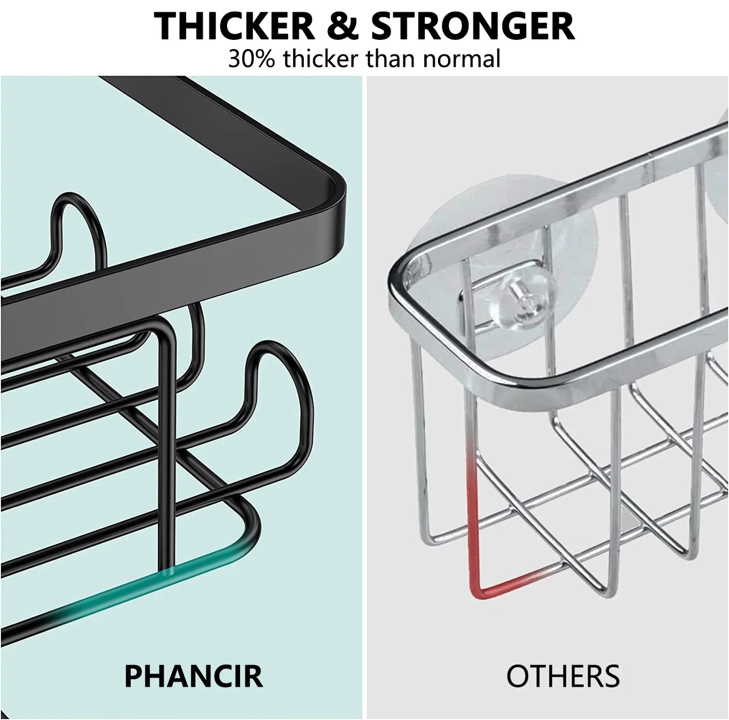 3 PCS Corner Shower Caddy Shower Organizer, 2 Tier Self-Adhesive Bathroom Organizer Shower Caddy Basket with Soap Holder, No Drilling Wall Mounted Rustproof Stainless Steel Shower Rack Black