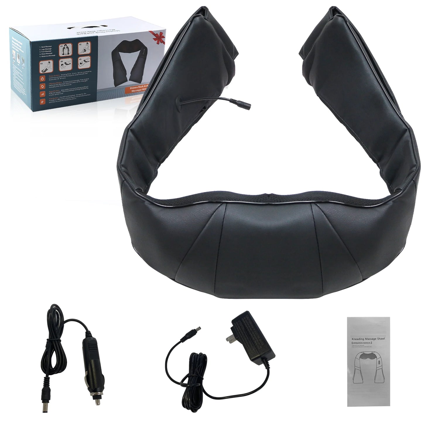 Shiatsu Neck and Back Massager with Soothing Heat, Electric Deep Tissue 3D Kneading Massage Pillow for Shoulder, Leg, Body Muscle Pain Relief, Home, Office, and Car Use