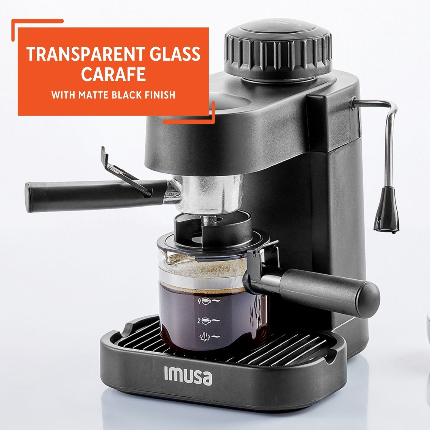 4 Cup Capacity Electric Espresso/Cappuccino Maker 800 Watts - Black, New