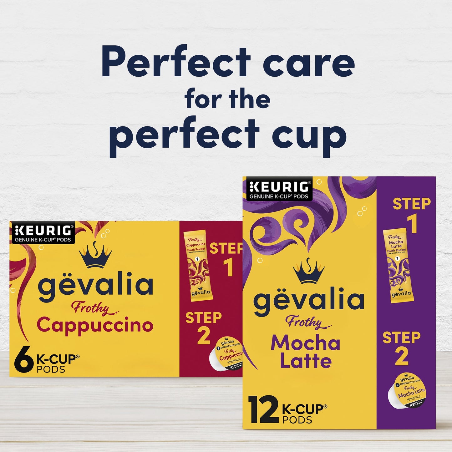 Mocha Latte K-Cup Espresso Coffee Pods & Latte Froth Packets, 12 Ct Box