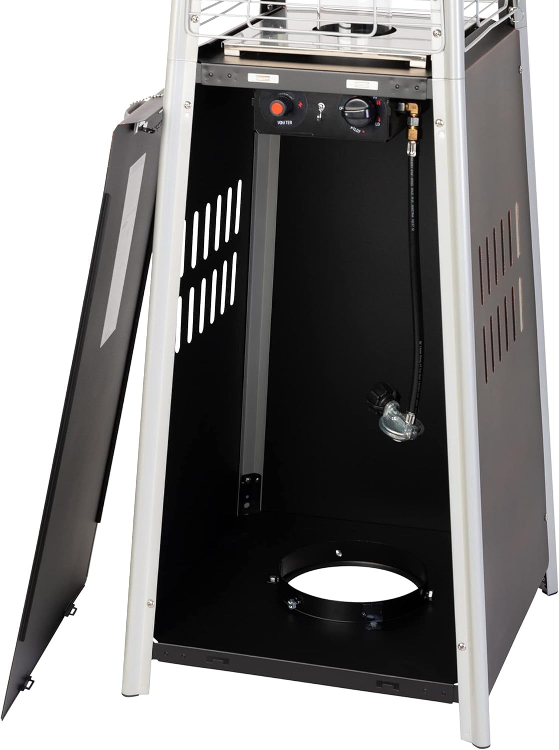 Resort Model 40,000 BTU Pyramid Glass-Tube Flame Patio Heater in Matte-Mocha Finish (Propane)