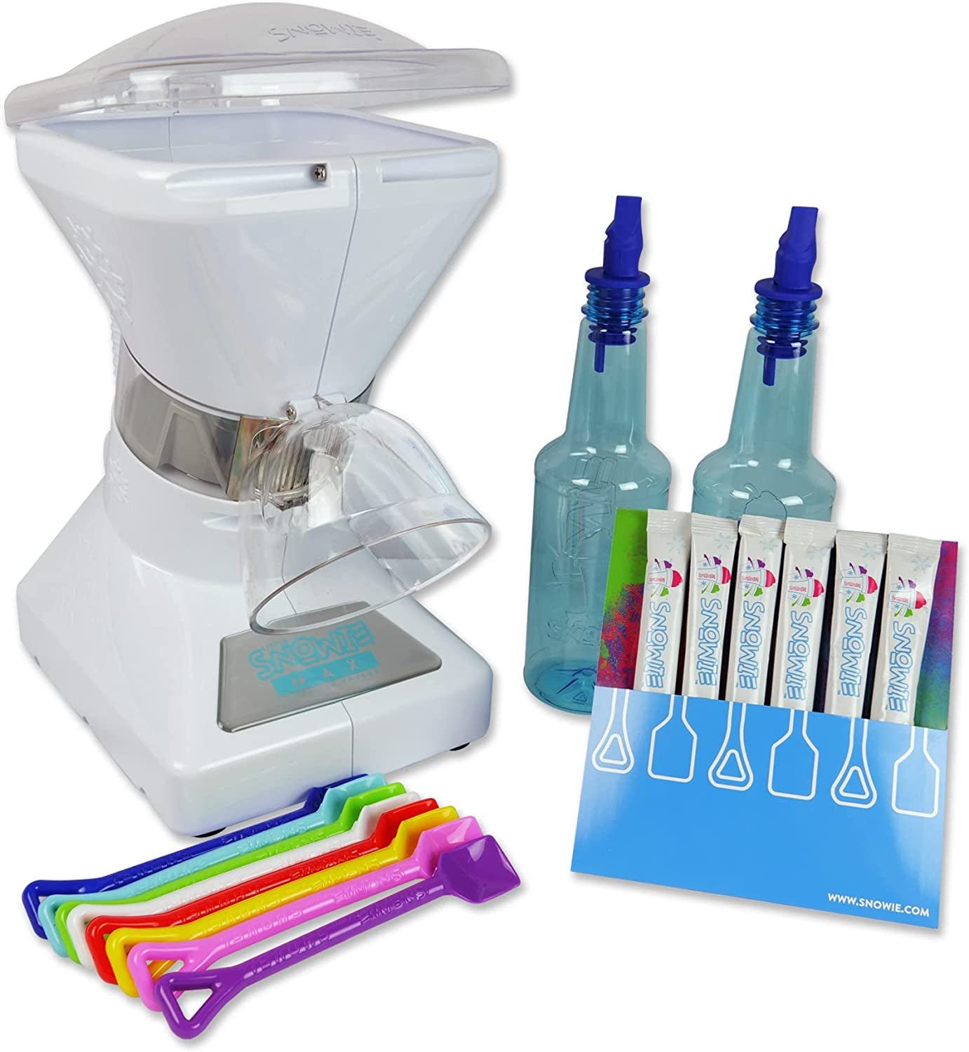 Treat to the max with the Little Max Snow Cone Machine- Summer fun year round! -Premium Shaved Ice Maker, with Powder Sticks Syrup Mix, Entrepreneur Kit