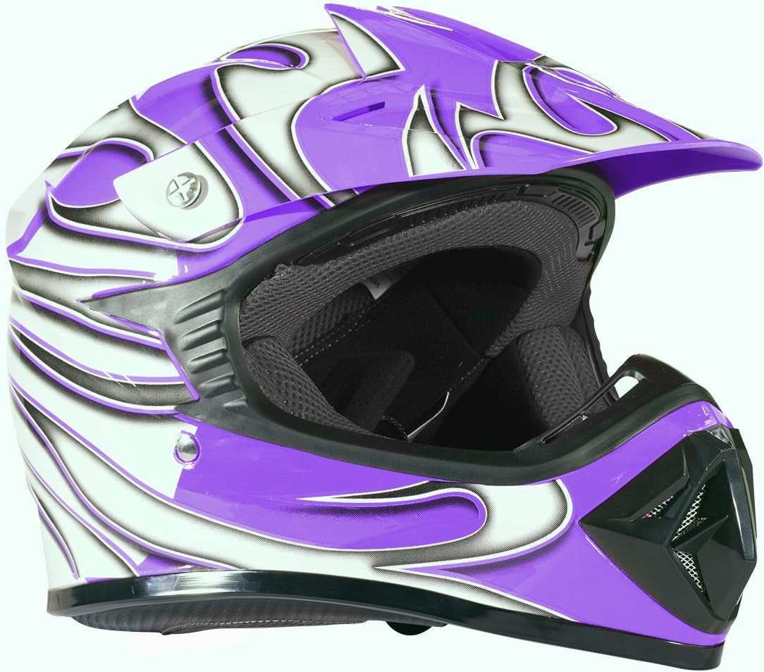 Kids Youth Offroad Gear Combo Helmet & Goggles DOT Motocross ATV Dirt Bike MX Motorcycle